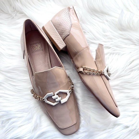 Louise et Cie Shoes - Louise et Cie | NWOT Nude Patent Leather Scales Chain Accent Everland Loafers